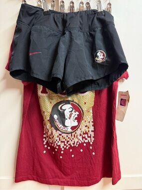 Florida State University Seminoles NWT tee shirt M w/ Nike dri-fit FSU shorts S